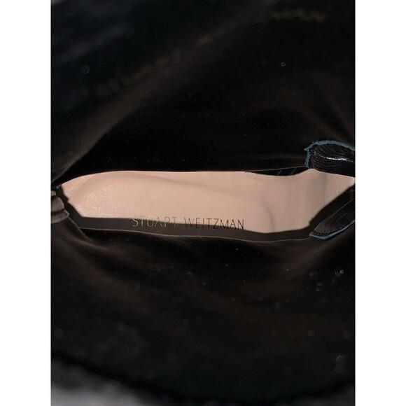 Stuart Weitzman Wren 75 Stretch Suede Booties 5 Black High Heel Pointed Toe - Picture 8 of 8